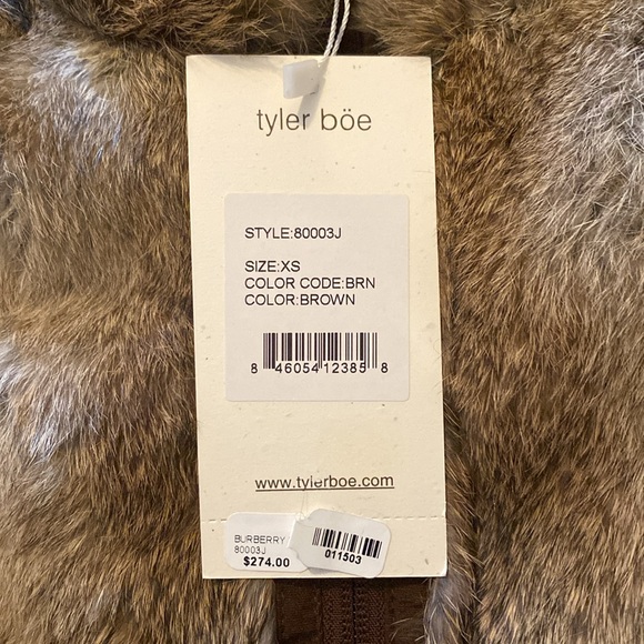 Tyler Boe Brown Fur Vest (new with tags!) - Picture 5 of 5